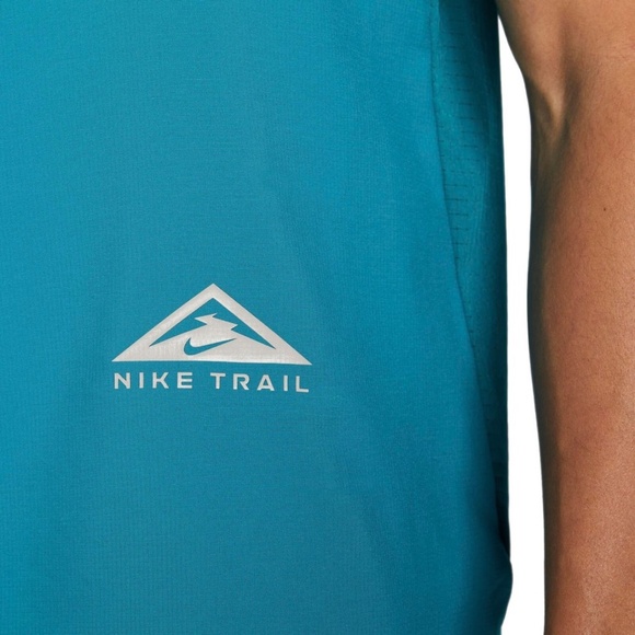 Nike Men's Rise 365 Trail Short Sleeve Shirt Green - Picture 3 of 4